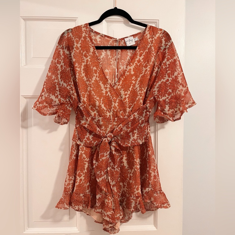 Princess Polly Orange Romper in Size US 2